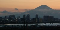 Город Кавасаки и гора Фудзи